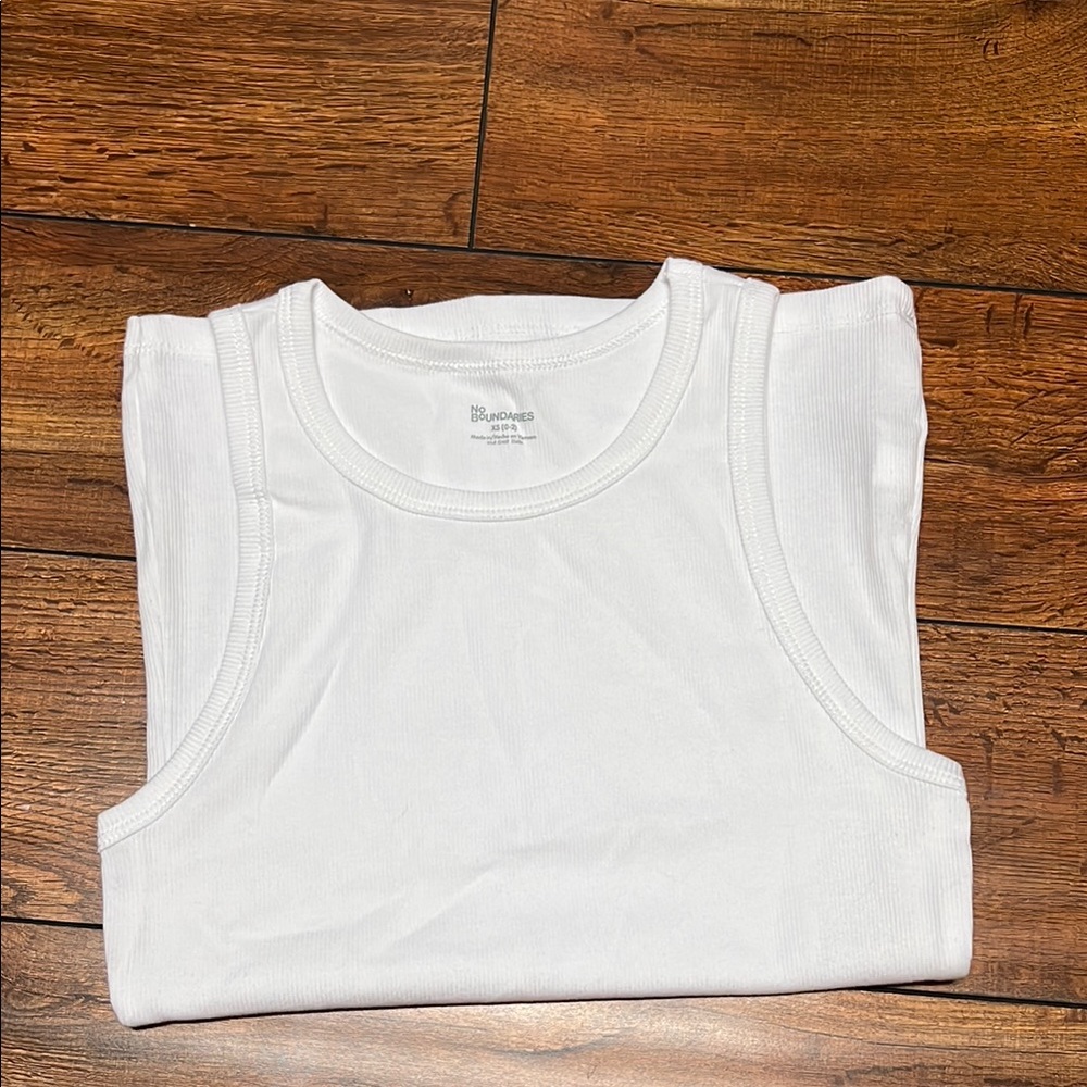 New White Ribbed Tank